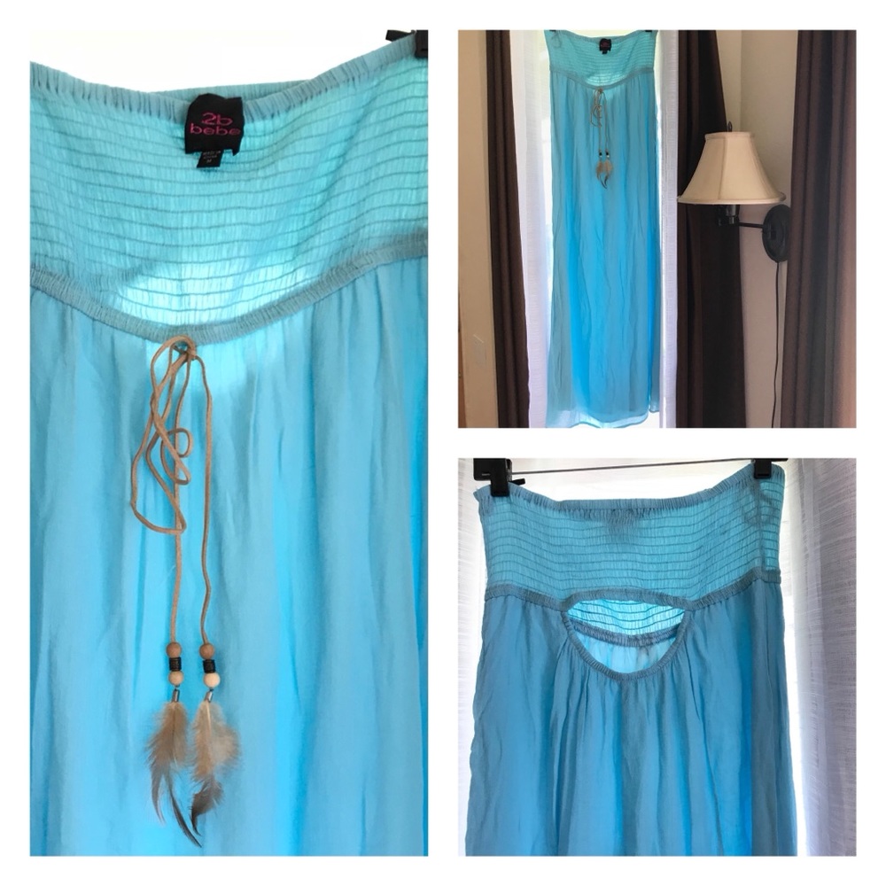 ❣️2b Bebe Medium strapless maxi dress.